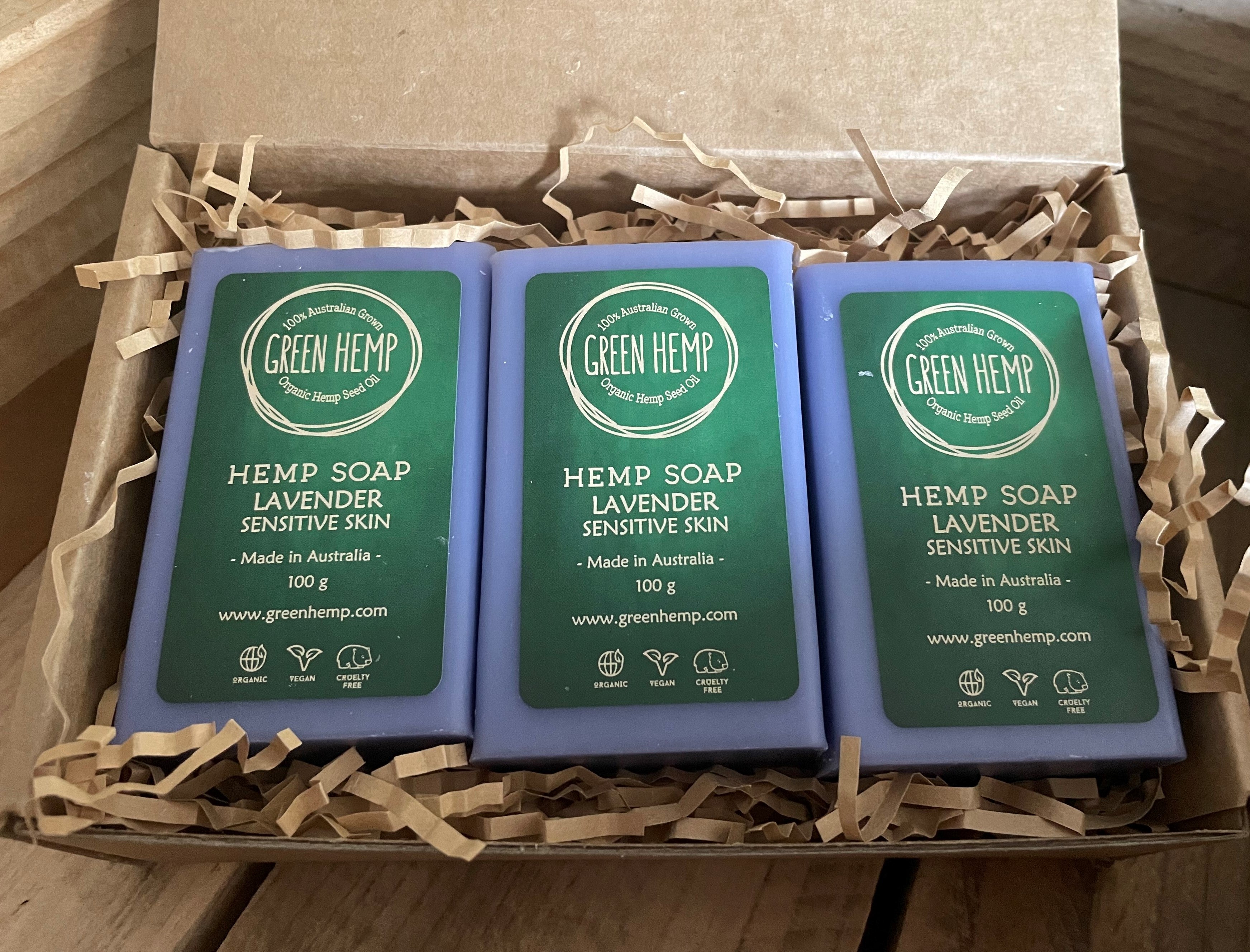 Lavender Hemp Soap - Economy Box of 6 - GREEN HEMP AUSTRALIA  