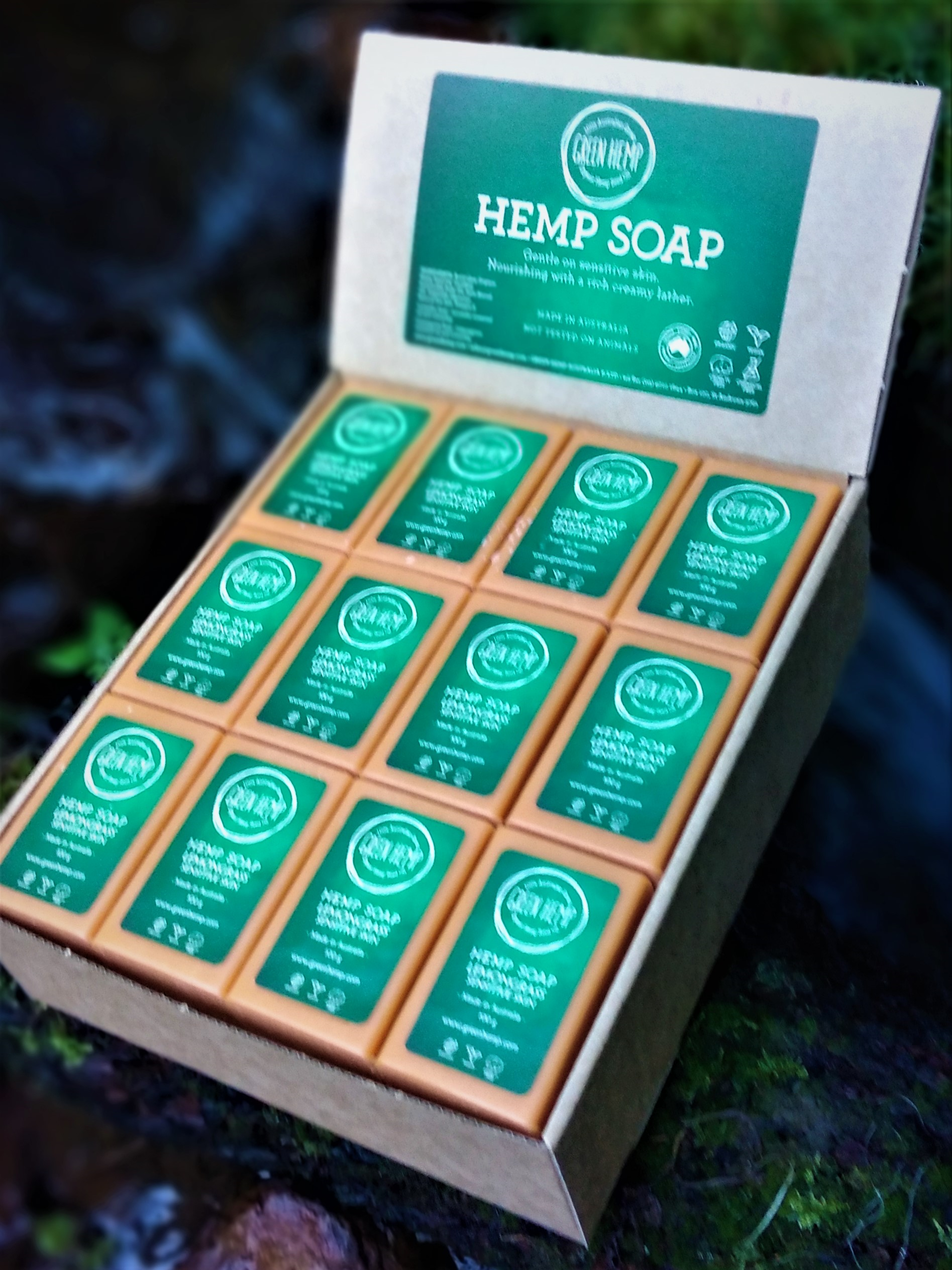Box 36 SOAP LEMONGRASS Hemp Soap LABELED