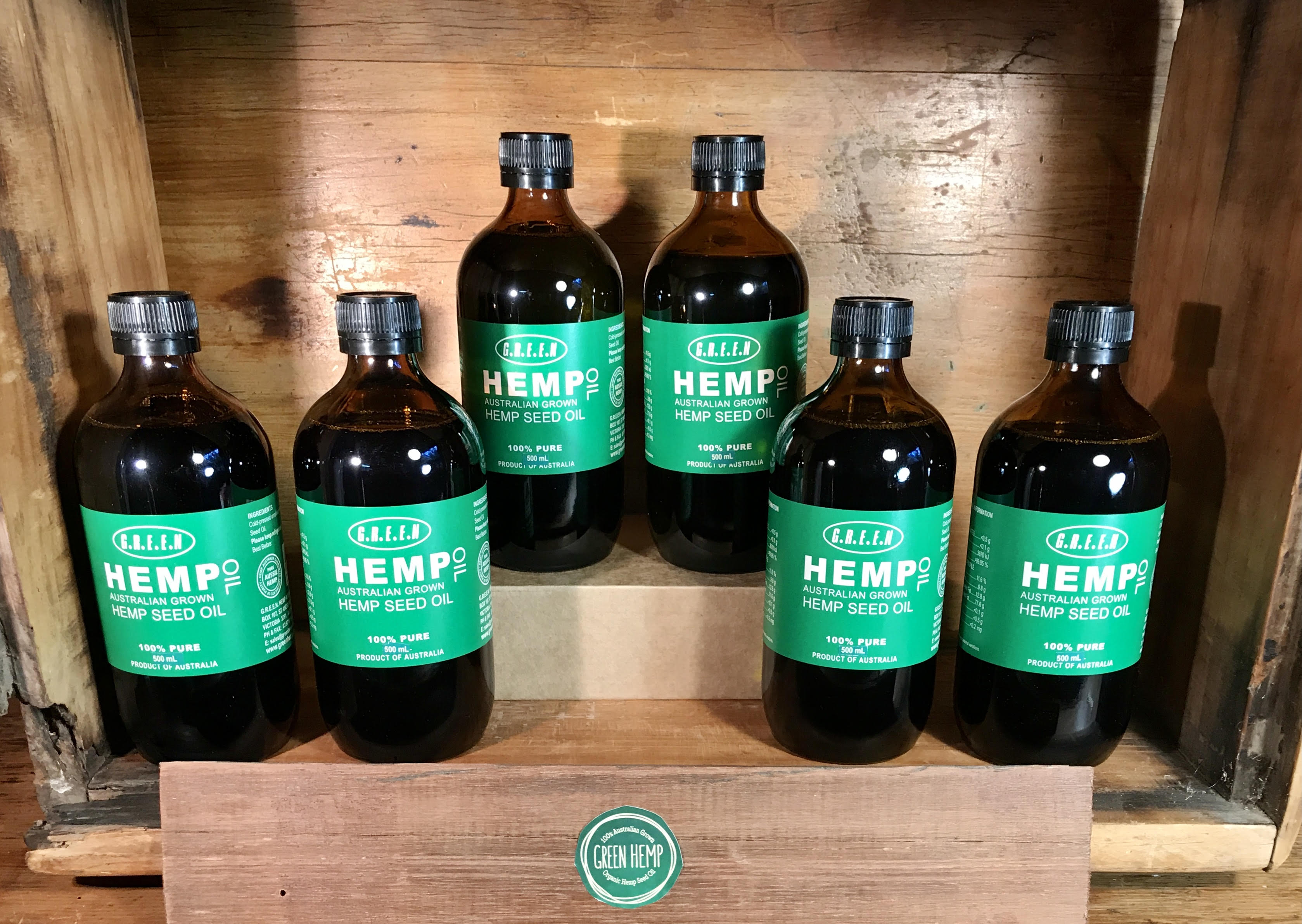 Pure Hemp Seed Oil -Economy Box -6 x 500ml Bottles - GREEN HEMP AUSTRALIA  