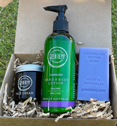Gift Pack  -Hand and Body Lotion,  Face Cream and Hemp Soap - GREEN HEMP AUSTRALIA  