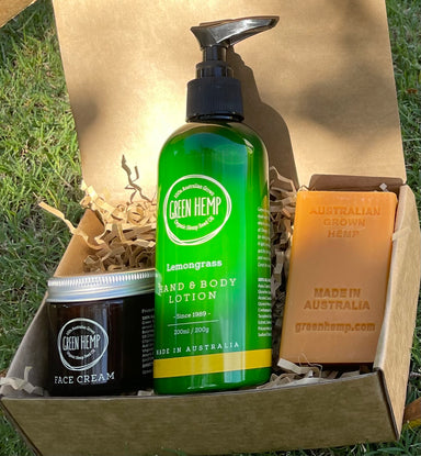 Gift Pack  -Hand and Body Lotion,  Face Cream and Hemp Soap - GREEN HEMP AUSTRALIA  